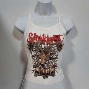 Slipknot crop top ribbed hand cropped tank goat ram design numetal slipknot tank
